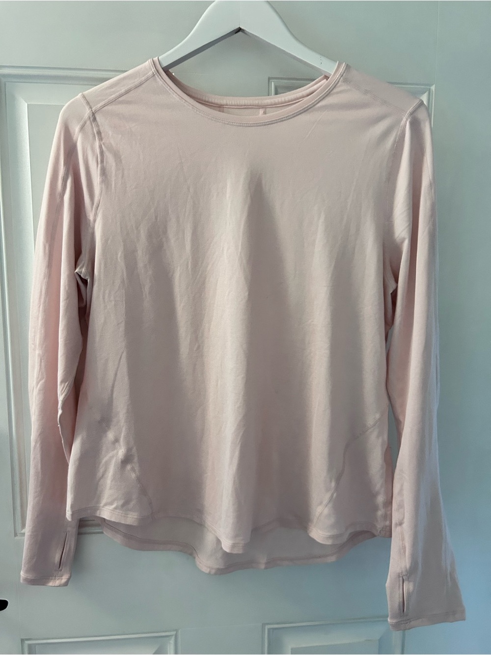Sweaty Betty Pale Pink Long-Sleeve Crewneck Top
